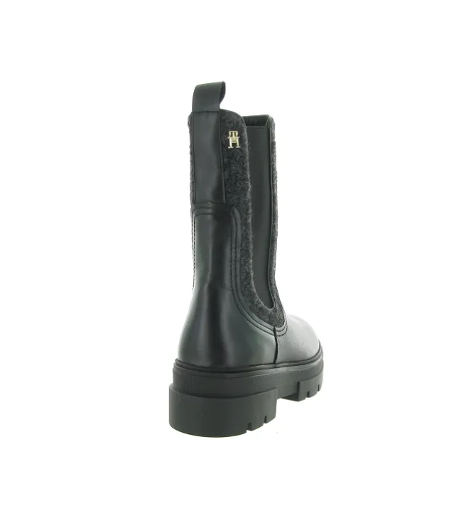 bottines et boots - Chelsea - femme - Cuir - Noir - Tommy hilfiger