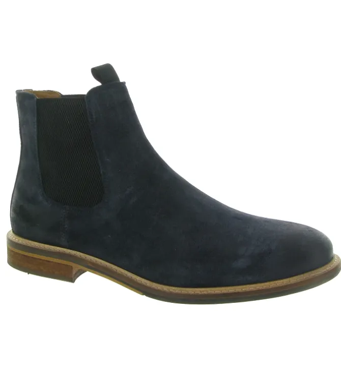 bottines et boots - Chelsea - homme - Cuir - Bleu Marine - Schmoove
