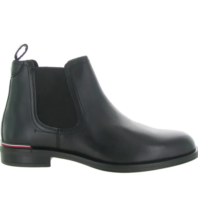 bottines et boots - Chelsea - homme - Cuir - Noir - Tommy hilfiger