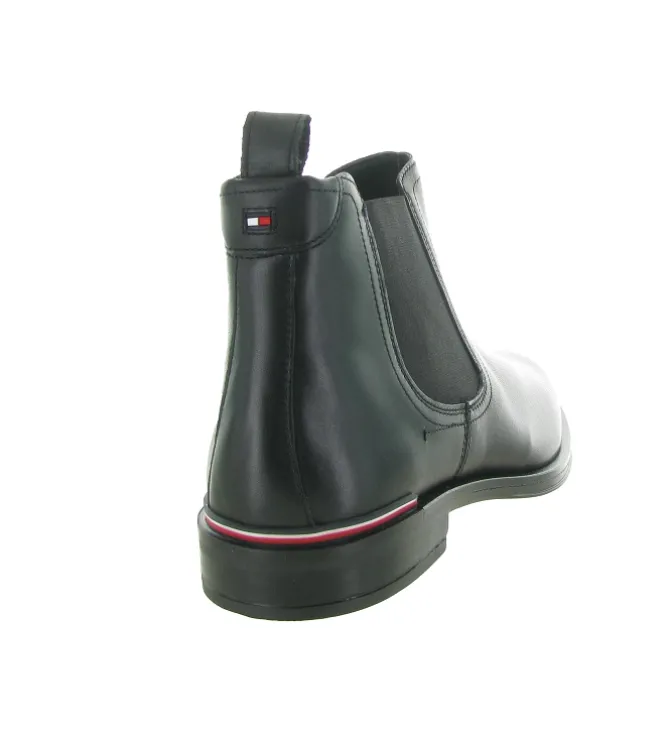 bottines et boots - Chelsea - homme - Cuir - Noir - Tommy hilfiger