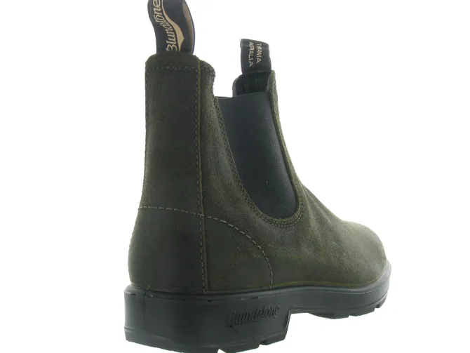 bottines et boots - Chelsea - homme - Cuir - Kaki - Blundstone