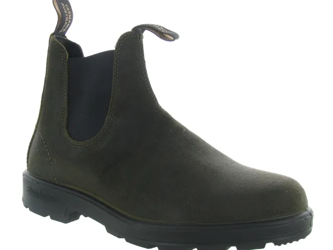 bottines et boots - Chelsea - homme - Cuir - Kaki - Blundstone