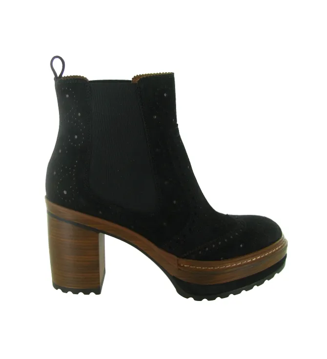 bottines et boots - Classique & Chic - femme - Nubuck - Noir - Pons quintana