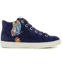bottines et boots - - junior fille - Cuir - Bleu Marine - Pom d api