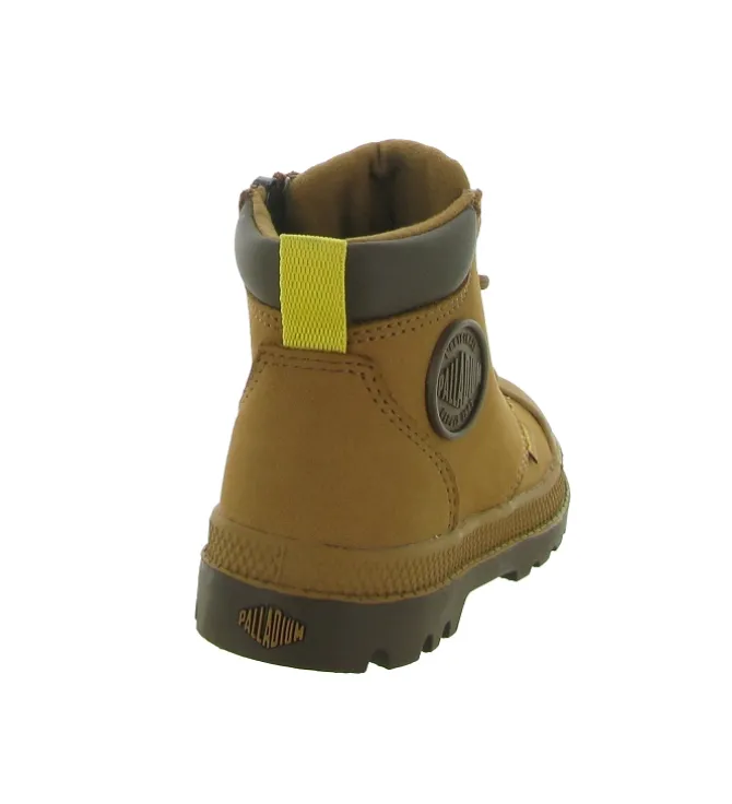 bottines et boots - - junior garcon - Cuir - Marron - Palladium
