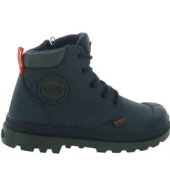 bottines et boots - - junior garcon - Cuir - Bleu Marine - Palladium