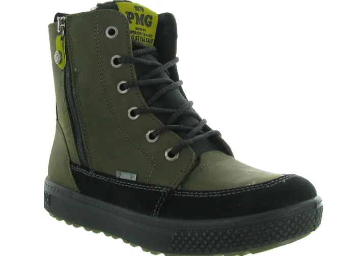 bottines et boots - - junior garcon - Cuir - Kaki - Primigi