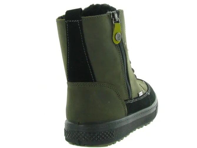 bottines et boots - - junior garcon - Cuir - Kaki - Primigi