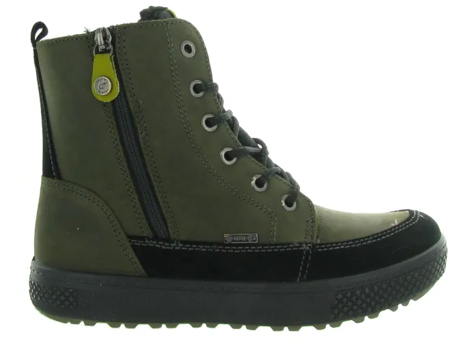 bottines et boots - - junior garcon - Cuir - Kaki - Primigi