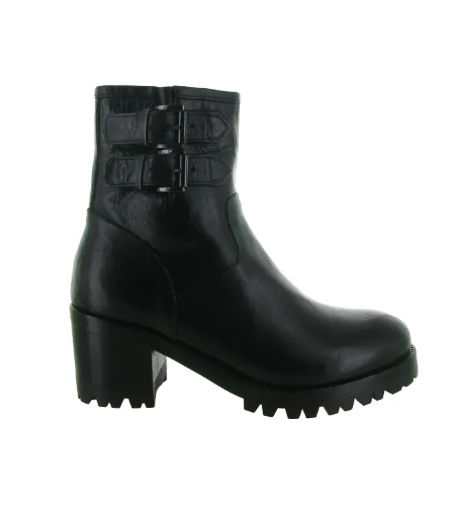 bottines et boots - Motardes - femme - Cuir - Noir - Jo ghost