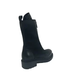 bottines et boots - Motardes - femme - Cuir - Noir - Metisse