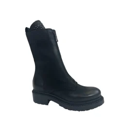bottines et boots - Motardes - femme - Cuir - Noir - Metisse