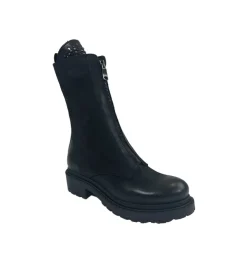 bottines et boots - Motardes - femme - Cuir - Noir - Metisse