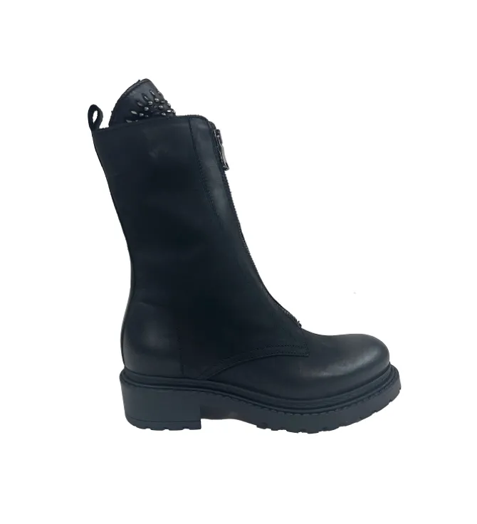 bottines et boots - Motardes - femme - Cuir - Noir - Metisse
