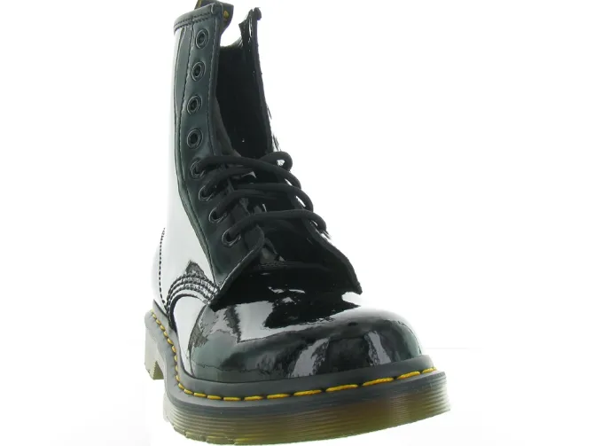 bottines et boots - Motardes - femme - Cuir - Noir - Doc martens