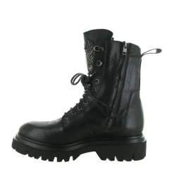 bottines et boots - Motardes - femme - Cuir - Noir - Fruit