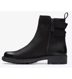 bottines et boots - Motardes - femme - Cuir - Noir - Clarks