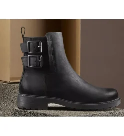 bottines et boots - Motardes - femme - Cuir - Noir - Clarks