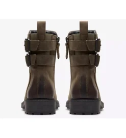 bottines et boots - Motardes - femme - Cuir - Marron - Clarks