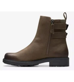 bottines et boots - Motardes - femme - Cuir - Marron - Clarks