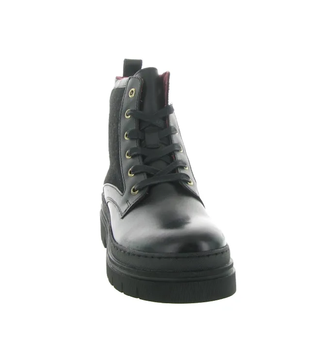 bottines et boots - Motardes - femme - Cuir - Noir - Tommy hilfiger