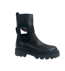 bottines et boots - Motardes - femme - Cuir - Noir - Alpe