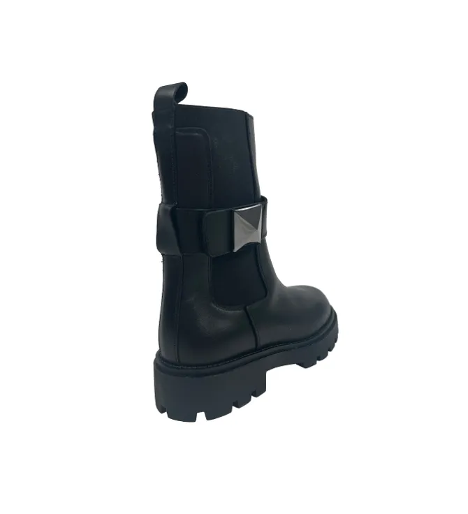 bottines et boots - Motardes - femme - Cuir - Noir - Alpe