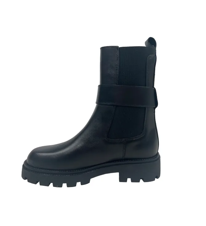 bottines et boots - Motardes - femme - Cuir - Noir - Alpe