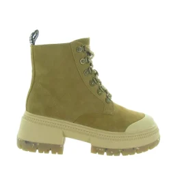 bottines et boots - Motardes - femme - Cuir - Camel - No name