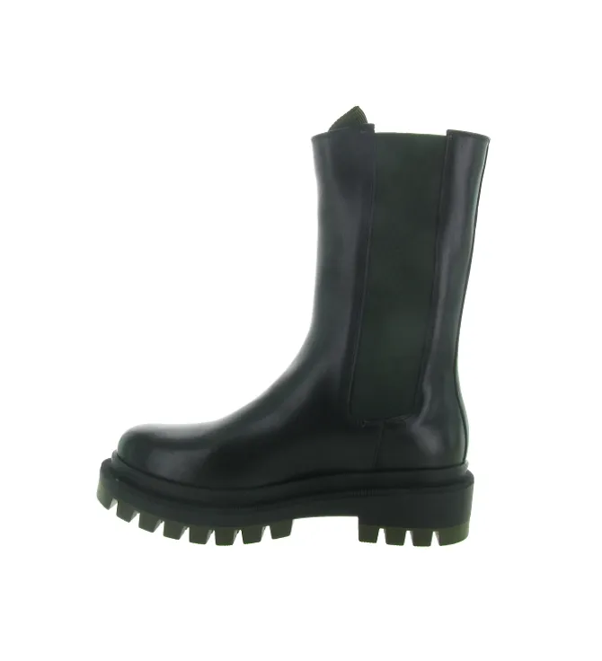 bottines et boots - Motardes - femme - Cuir - Noir - Julie dee