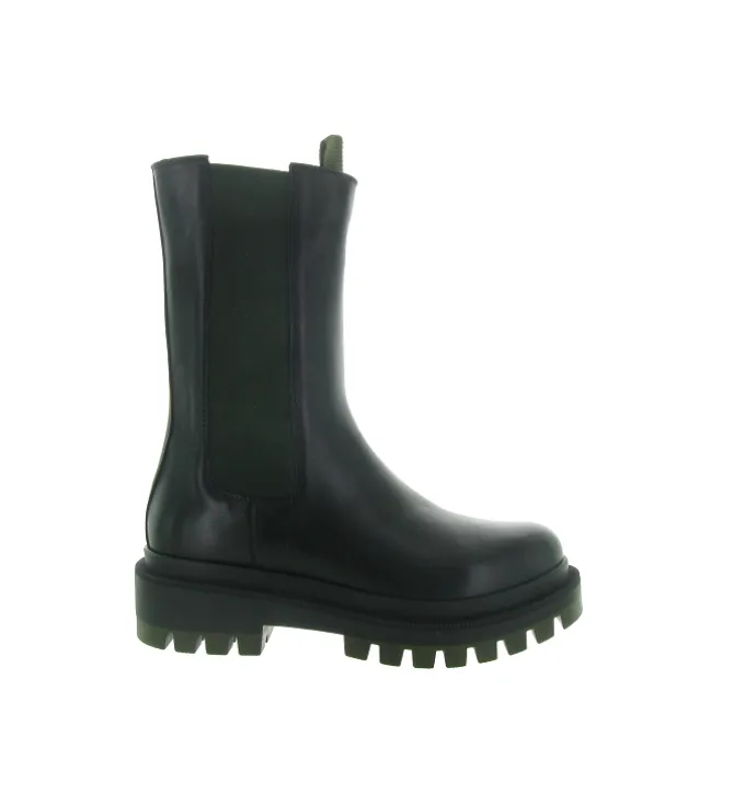 bottines et boots - Motardes - femme - Cuir - Noir - Julie dee