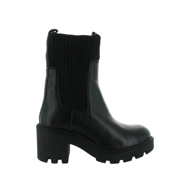 bottines et boots - Motardes - femme - Cuir - Noir - Inuovo