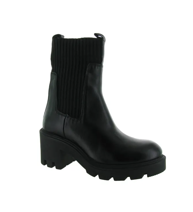 bottines et boots - Motardes - femme - Cuir - Noir - Inuovo