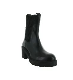 bottines et boots - Motardes - femme - Cuir - Noir - Inuovo
