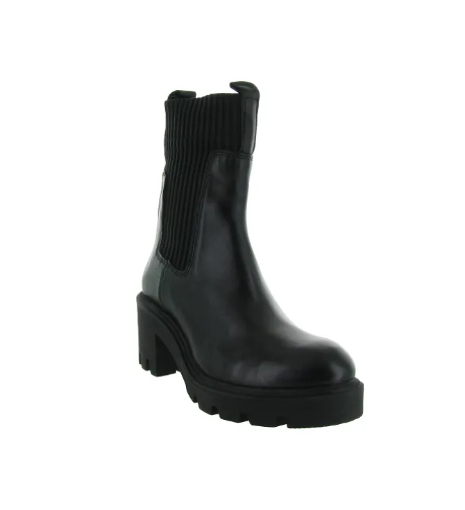 bottines et boots - Motardes - femme - Cuir - Noir - Inuovo