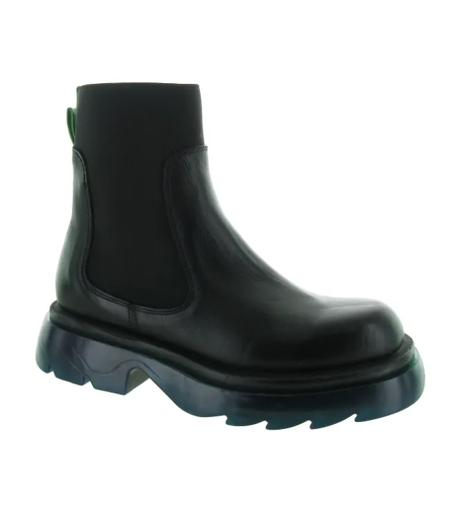 bottines et boots - Motardes - femme - Cuir - Noir - Inuovo
