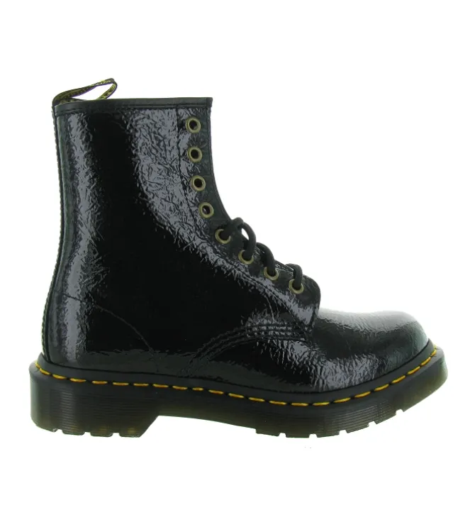 bottines et boots - Motardes - femme - Cuir - Noir - Doc martens
