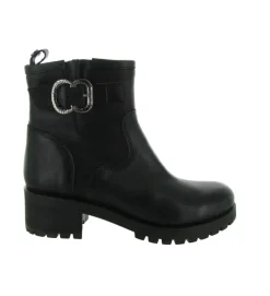 bottines et boots - Motardes - femme - Cuir - Noir - Minka design
