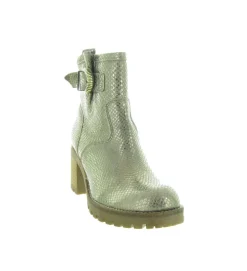 bottines et boots - Motardes - femme - Cuir laminé - Or - Minka design