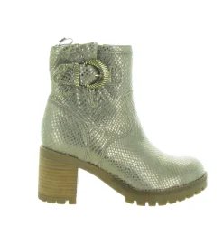 bottines et boots - Motardes - femme - Cuir laminé - Or - Minka design