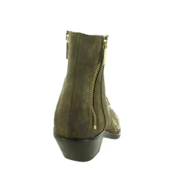 bottines et boots - Santiag - femme - Nubuck - Kaki - La bottega di lisa