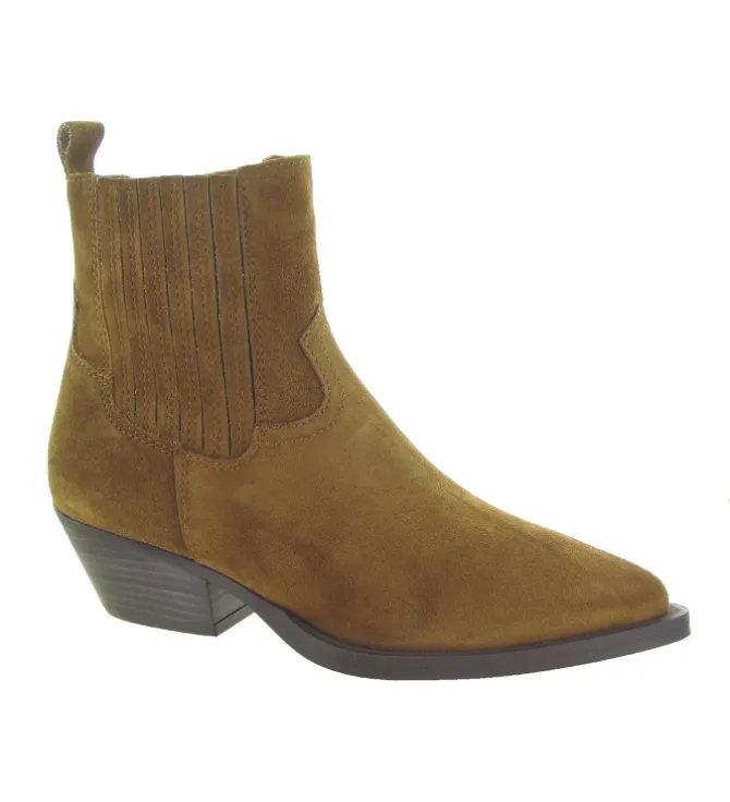 bottines et boots - Santiag - femme - Nubuck - Camel - Alpe