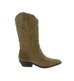 bottines et boots - Santiag - femme - Cuir - Marron - Julie dee
