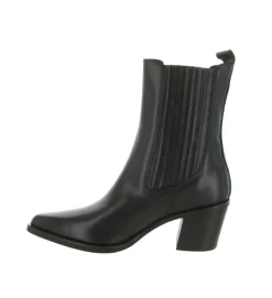 bottines et boots - Santiag - femme - Cuir - Noir - Julie dee
