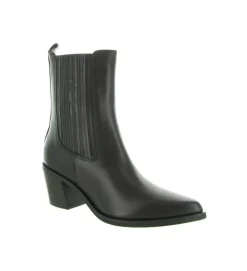 bottines et boots - Santiag - femme - Cuir - Noir - Julie dee