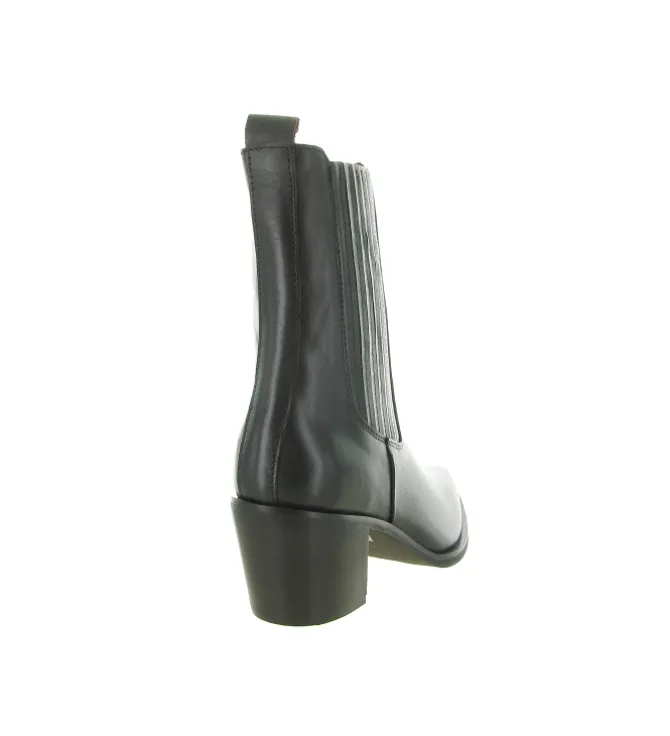 bottines et boots - Santiag - femme - Cuir - Noir - Julie dee