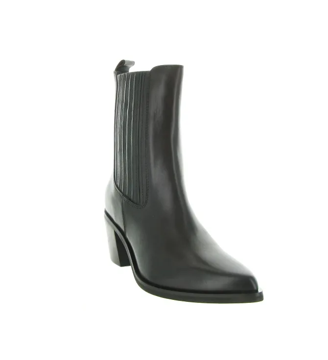bottines et boots - Santiag - femme - Cuir - Noir - Julie dee