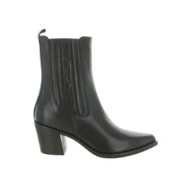 bottines et boots - Santiag - femme - Cuir - Noir - Julie dee