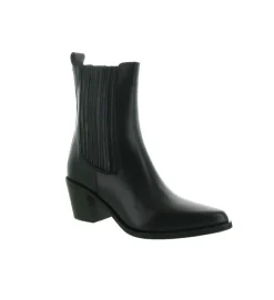 bottines et boots - Santiag - femme - Cuir - Noir - Julie dee
