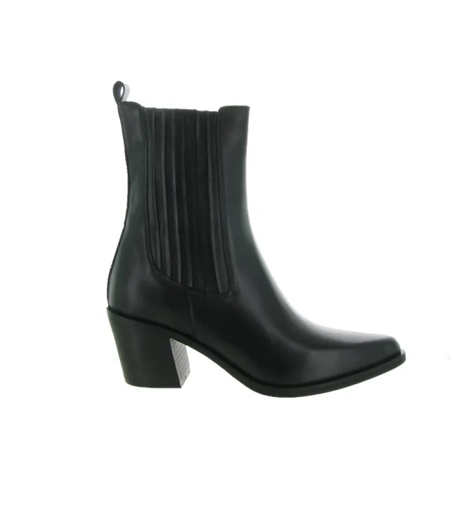 bottines et boots - Santiag - femme - Cuir - Noir - Julie dee
